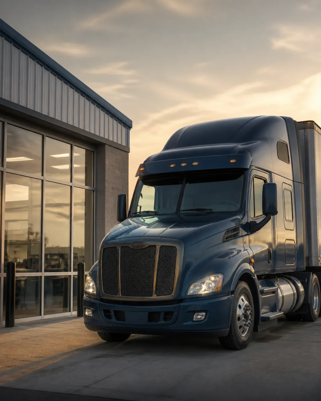 Commercial truck ready for Bloomington fleet glass service