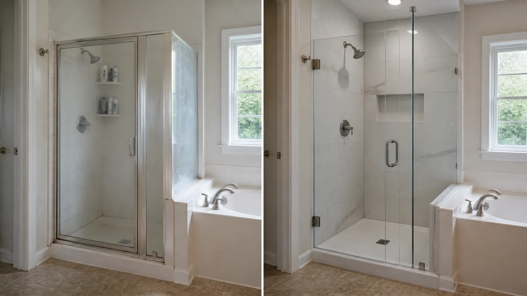 Shower door project detail for a Springfield remodeling project